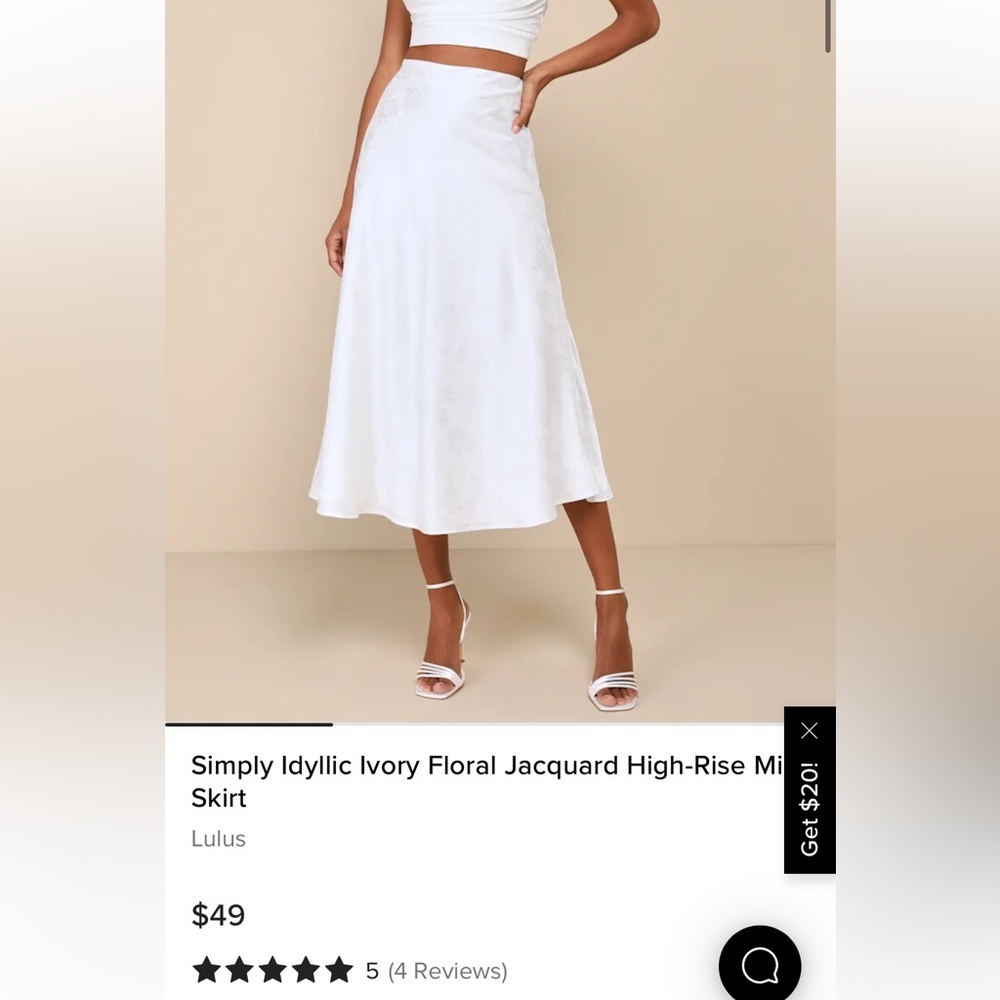 Lulu's White Midi Skirt